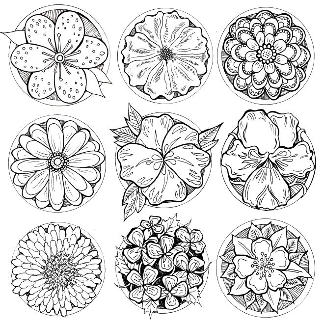 Inktober Flower drawings